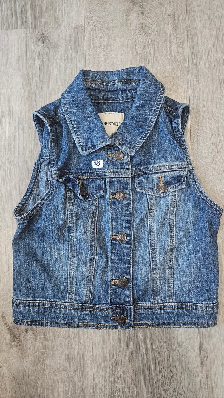 Cherokee Girls Size M 7/8 Denim Jacket Sleeveless